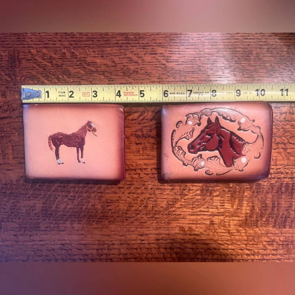 Set of 2 Vintage Tony Lama Genuine Leather Wallets